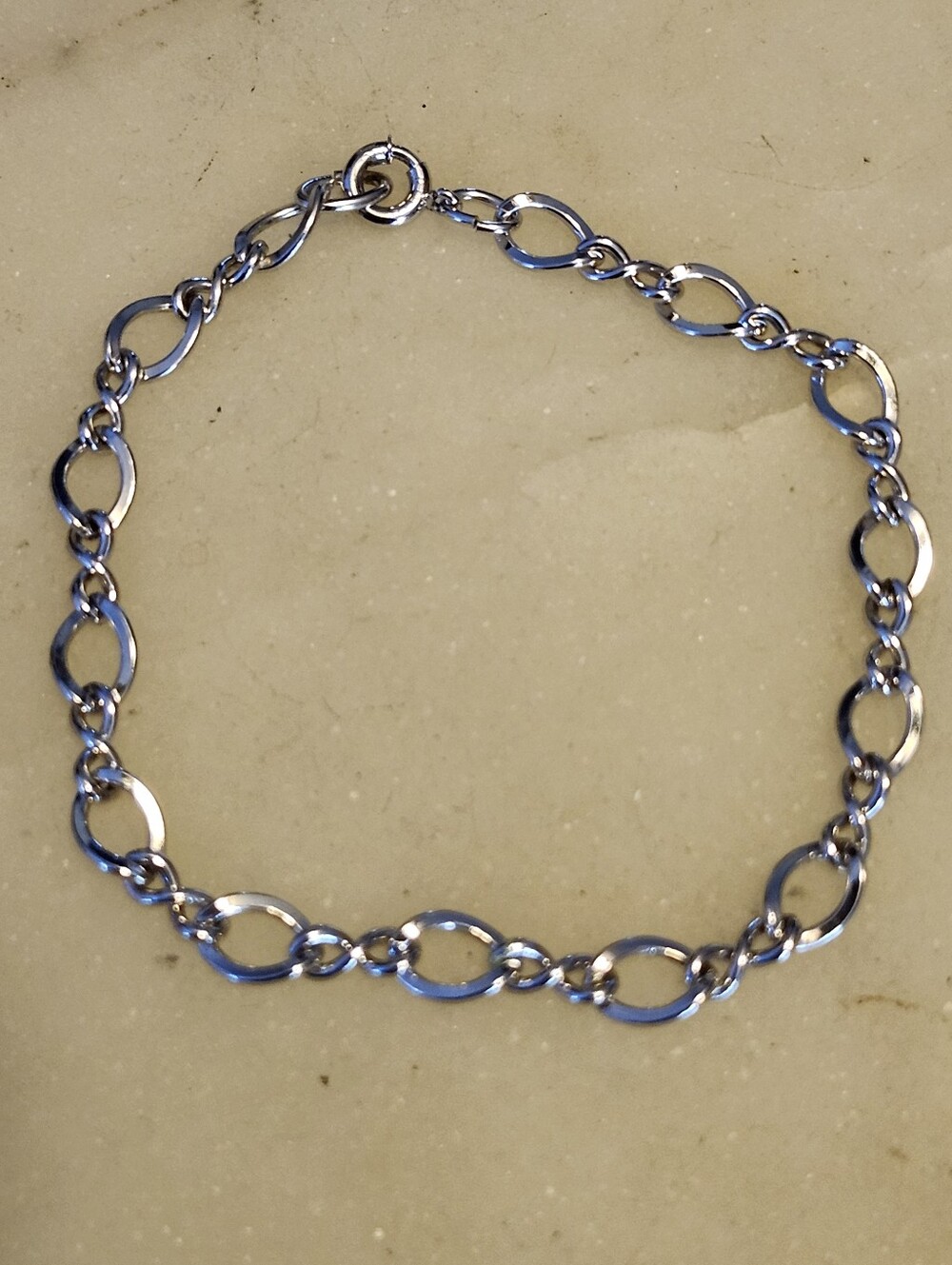 Sterling Silver Link Bracelet - Sleek Oval Chain